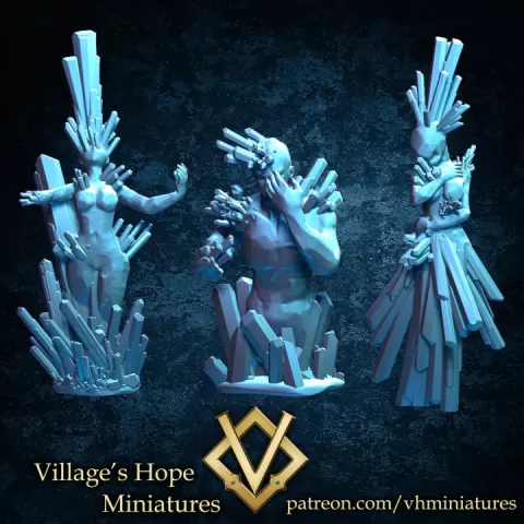 Frost ghost , frost spirit ,crysta spirit ,frozen human by Village's Hope Miniatures