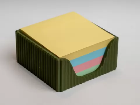 Ribbed Sticky Note Holder — Minimal Desk Organizer