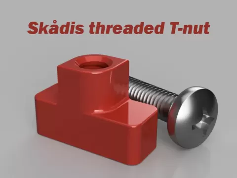 Skadis T-nut mounting system, threaded for M3 or UNC #5-40 screws.