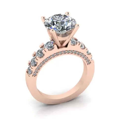 round solitaire engagement jewelry ring