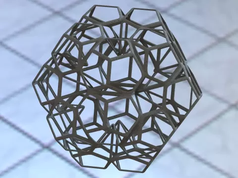 Wireframe Shape Penta Flake Dodecahedron - MR AnyCAD