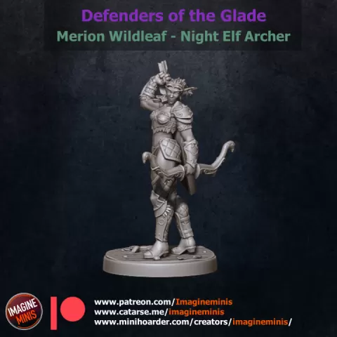 WP - Defenders of the Glade - Night Elf Archer - Merion Wildleaf by Imagine Minis