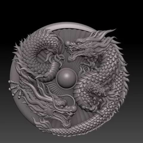Twin Dragons with Pearl
