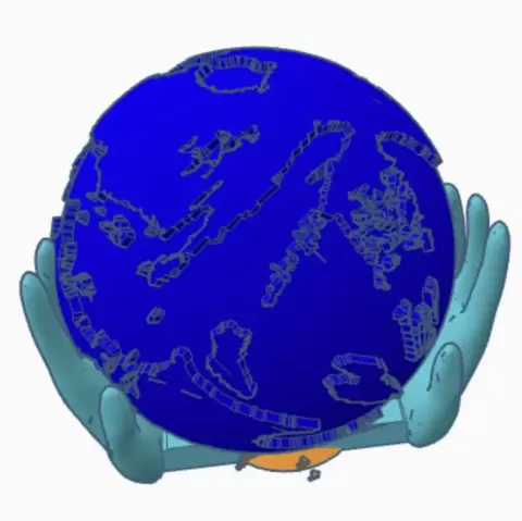 Hands globe - 3Dpez