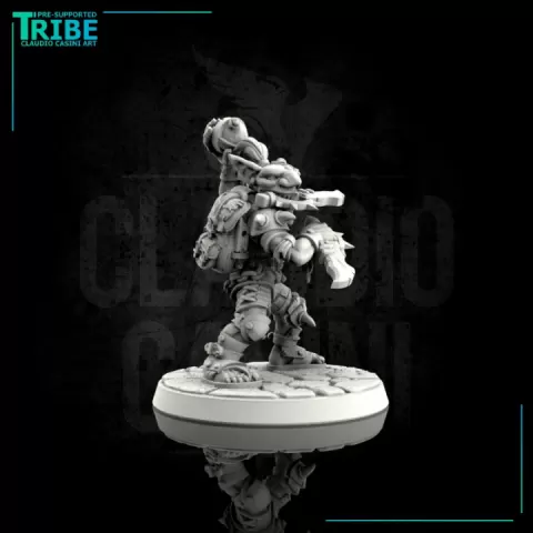 (0042) Male goblin thief rogue or assassin with a knives and bomb by Claudio Casini Art