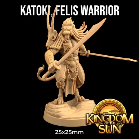 Katoki Felis Warrior | PRESUPPORTED | Kingdom of the Sun by The Dragon Trappers Lodge