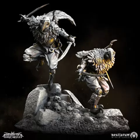 Vaalakerian Sand Whispers x4 | Sand Whisperers | Bird Warrior by Bestiarum Miniatures