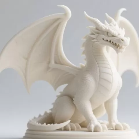 080 Menacing Fairytale Dragon in Ivory, magic, dragon, serpent, mask, gnome, gorgon, venetian carnival, wild, fox, monster, cat, fair, witch, werewolf, horror, beast, snake, troll, skeleton dance