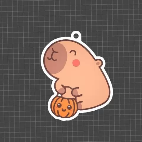 CAPYBARA PUMPKIN KEYCHAIN