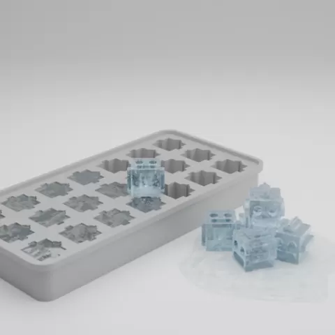 Robot Head Ice Cube Tray STL File