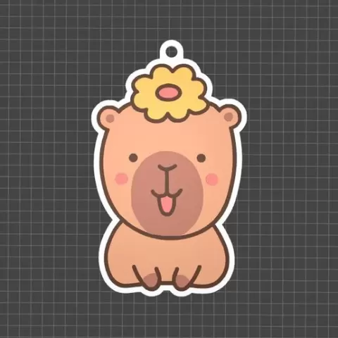 CAPYBARA FLOWER KEYCHAIN