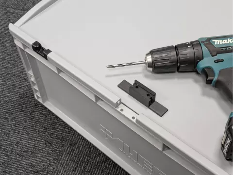 AUER Packaging Euro Box Hinge Lid Drill Template