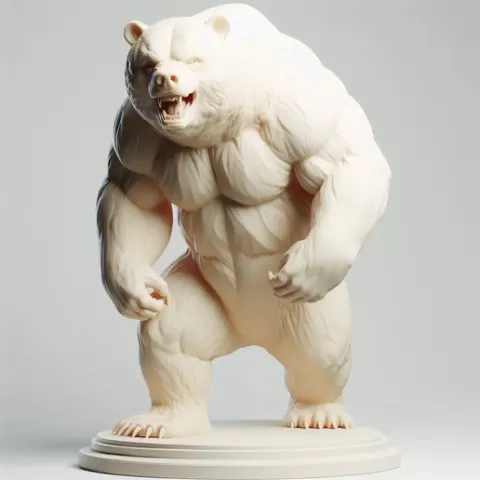413 Minimalist Upright Snarling Bear Statue, pug, dachshund, poodle, cat, camel, bear, penguin, crocodile, lion, fox, bull terrier, pomeranian, donkey, wolf, doberman pinscher, newfoundland, elephant