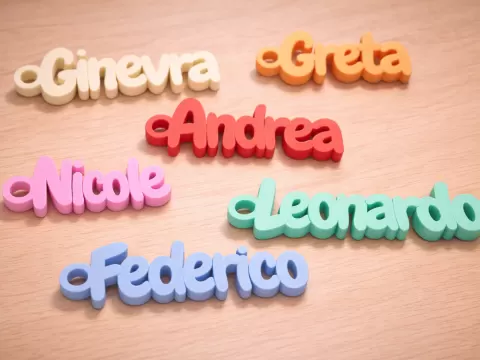 Portachiavi Nome Parametrico Personalizzabile