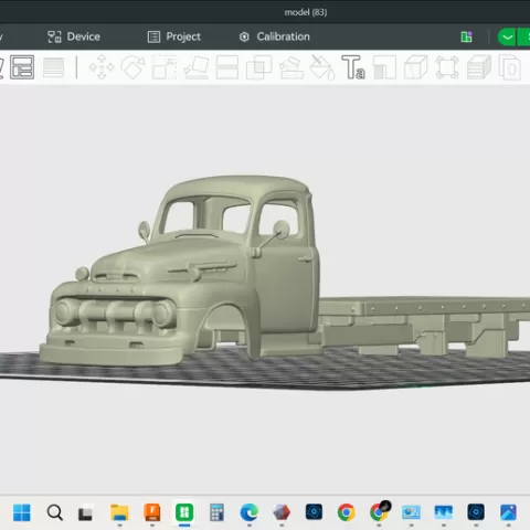 1952 Ford F-4 stake flatbed truck, detailed hollow cab model body, shell, full flatbed, rc, trucks, scale build, display, diorama, resin, fdm, stl, 3d print,