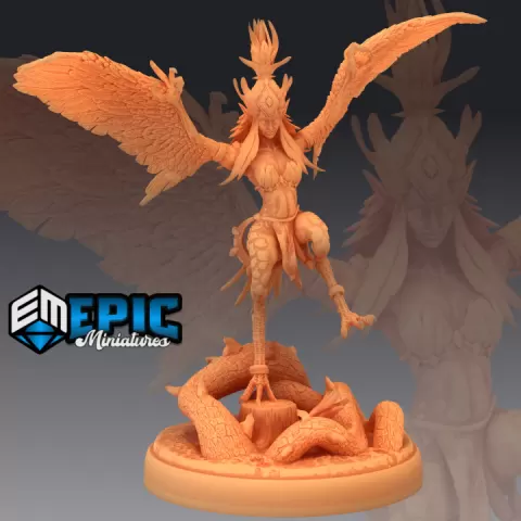 Harpy Lady Landing / Half Woman Bird Hybrid / Classic Monster by Epic-Miniatures