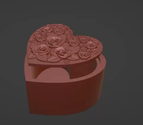 Rose Heart Box with Lid
