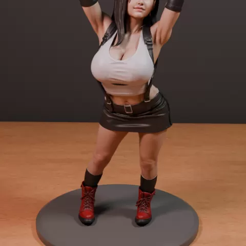 Tifa Lockhart (FFVII) - Shortstack / Dwarf Edition - 3D Print Statue | Tri3D