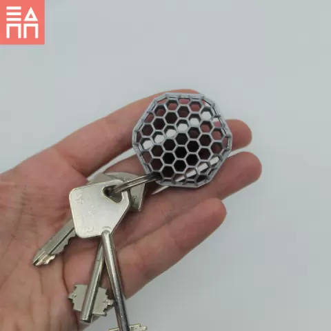 Hexagon Overload Key-Ring by 3D Print Project Athens
