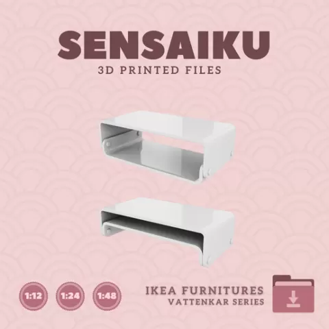 VATTENKAR Laptop Monitor Stand for Miniature Dollhouse - IKEA - 3D Print Instant Download