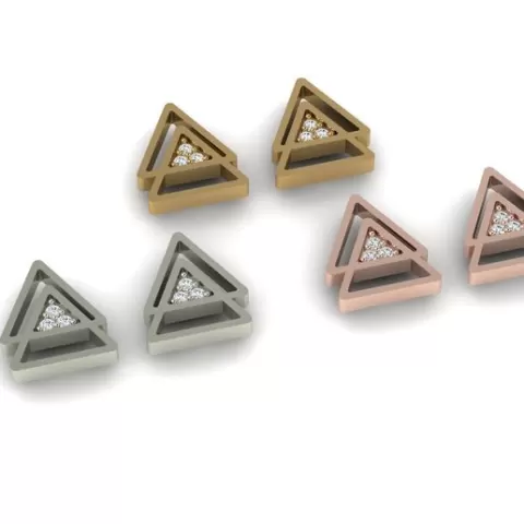 Triangle design brooch, medallion or cufflink earrings