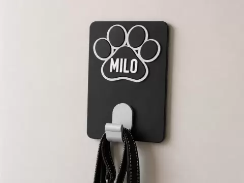 Personalised Pet Lead Holder / Dog Lead Wall Hook