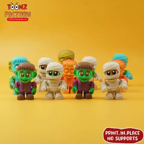 Flexi Mini Frankenstein And Mini Mummy - ToonzFactory
