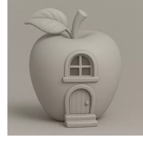 Apple Fairy House – Cute Fantasy Apple Cottage 3D Printable Decor & Miniature Diorama