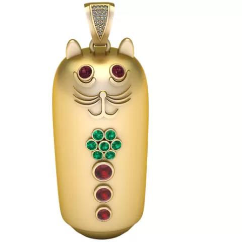 UNIQUE SHAPE CAT PENDANT 3D PRINTABLE MODEL