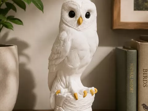 Cute Snowy Owl Statue - No AMS Multipart