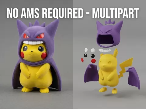 Pikachu Gengar Poncho | Multiparte | SEM AMS