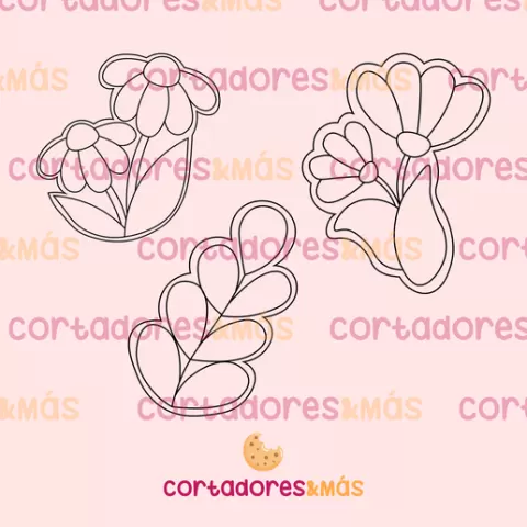 FLOWERS MOTHERS DAY - CUTTER COOKIES - FLOWERS MOTHER'S DAY