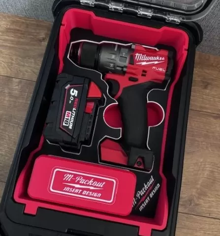 insert for Milwaukee Packout Box 4932464083 fit Cordless Drill FPD3 FUEL M18 with 4 or 5 amp Battery