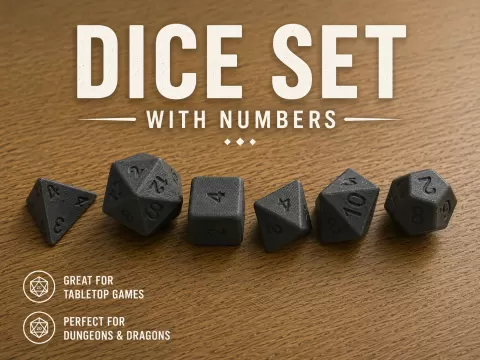 Dice Set with Numbers
