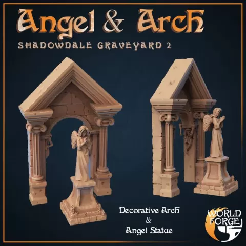 Decorative Arch & Angel Statue by Embernell Studio
