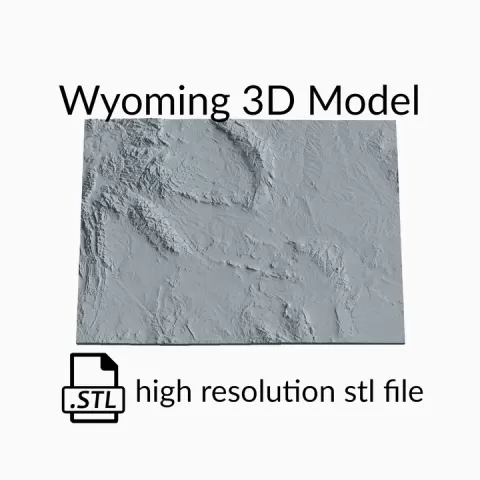 USA State of Wyoming Topographic Map - 3D Terrain Elevation - Relief Map - Topography of Wyoming by Robin Schmezko