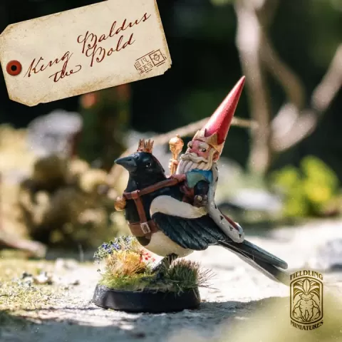 Gnome King on Magpie Steed - Gnomes of the Whistling Woods by Tine Fieldling