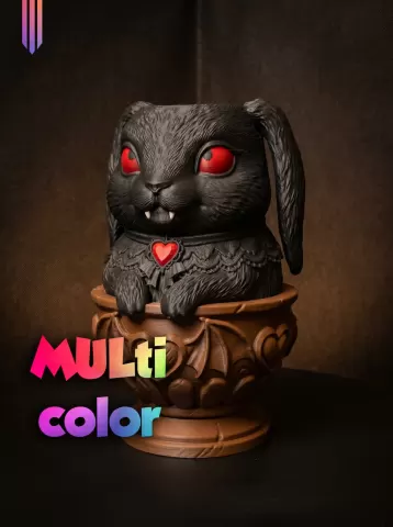 Dark Bunny Teacup 3MF | Gothic Decor Multi-Color | Functional