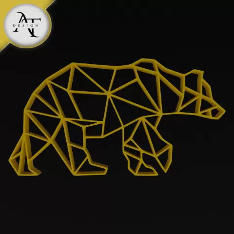 Bear - Geometric - 2D Wall Art Decor - Apex Trace