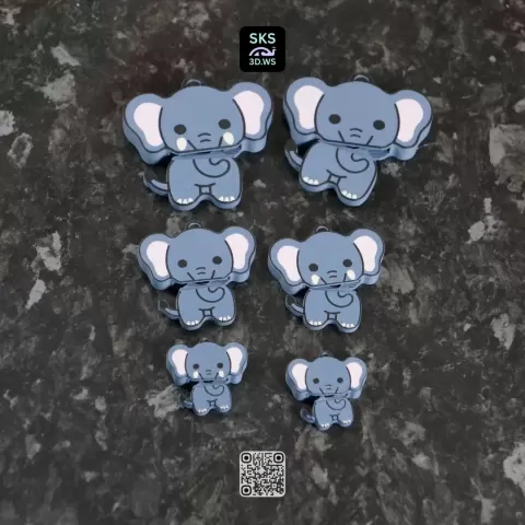 Elephant Wiggle Head Keyring