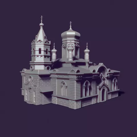 3D Model of Nikolaev Cathedral in Kostanay (Demolished in 1939) by Viktoriya Kabanova