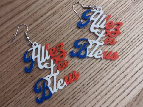 Boucles d'oreilles "Allez les Bleus" World Cup