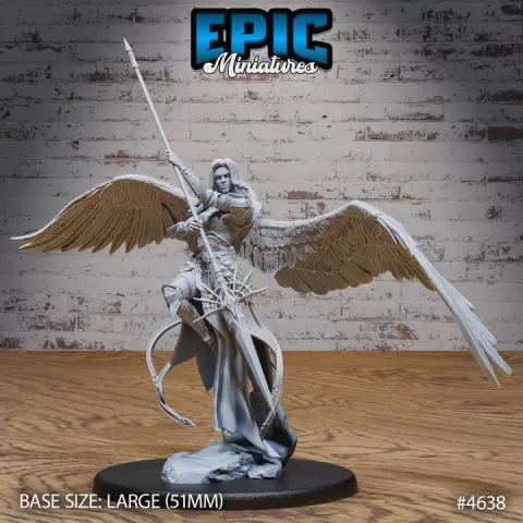Planetar Female Angel Attack / Angelic Solar Soldier / Holy Warrior / Heavenly High Guardian / Magical Power Fighter / Winged Cloud Celestial / Divine Proxy by Epic-Miniatures