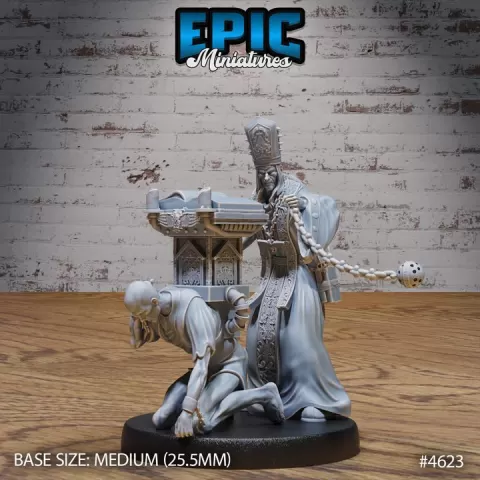 Fallen Bishop Pray / Human Character / Male Necromancer / Demonic Priest / Evil Pope / Magical Warrior / Demon Lord by Epic-Miniatures