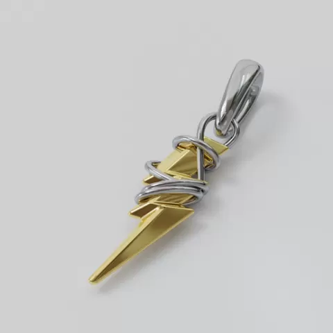 Electrum Bolt Pendant – Modern Wire-Wrapped Lightning Design