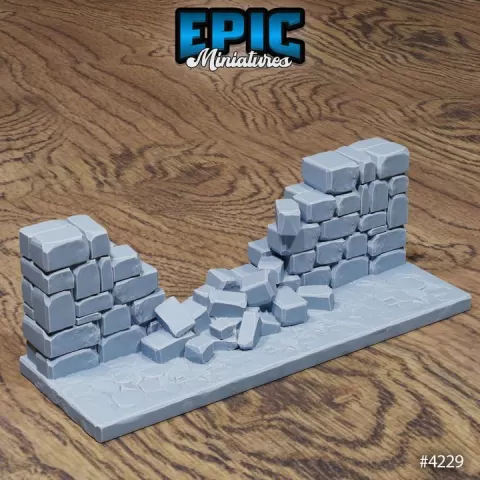 Damaged Wall v1 / Sewers Environment / City Dungeon Item / Pipe Network System / Underground Decoration / Village Tile / Settler Building Encounter by Epic-Miniatures