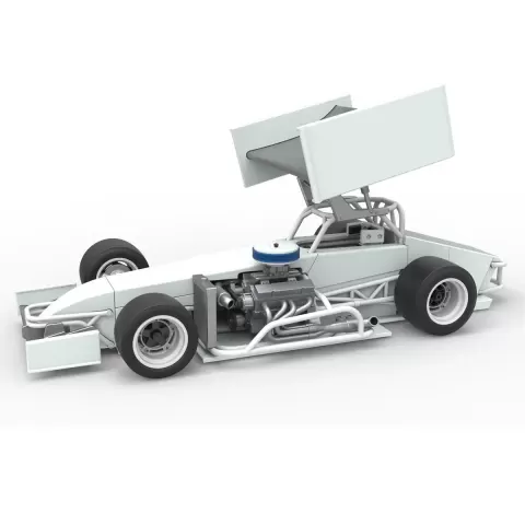Supermodified front engine Winged race car V4 Scale 1:25 - 3DTechDesign