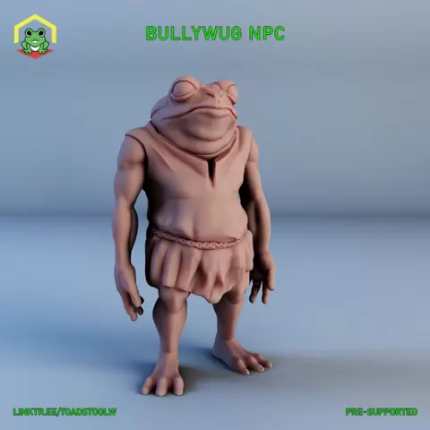 Bullywug NPC - STL - RPG MINIATURE