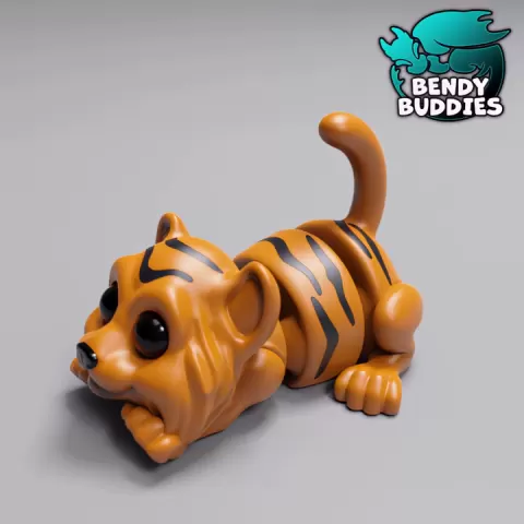 Tigerpaw Cute Tiger / Wild Animal Articulated / Print-in-Place Southern Creature / Cute Feline Cat / Forest World Beast / Jungle Encounter by Bendy Buddies