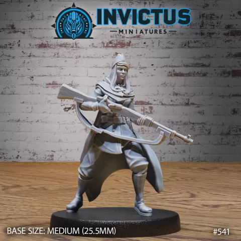 Female Soldier Rifle / Human Commander / World War Officer / Brave Assassin / Cyberpunk Warrior / Steampunk Headhunter / Humanoid Invasion Army / Trooper Attack / Sci-Fi Encounter by Epic-Miniatures